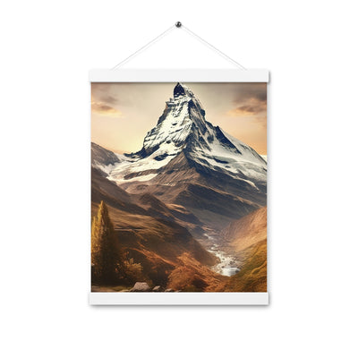 Matterhorn - Epische Malerei - Landschaft - Premium Poster mit Aufhängung berge xxx 30.5 x 40.6 cm