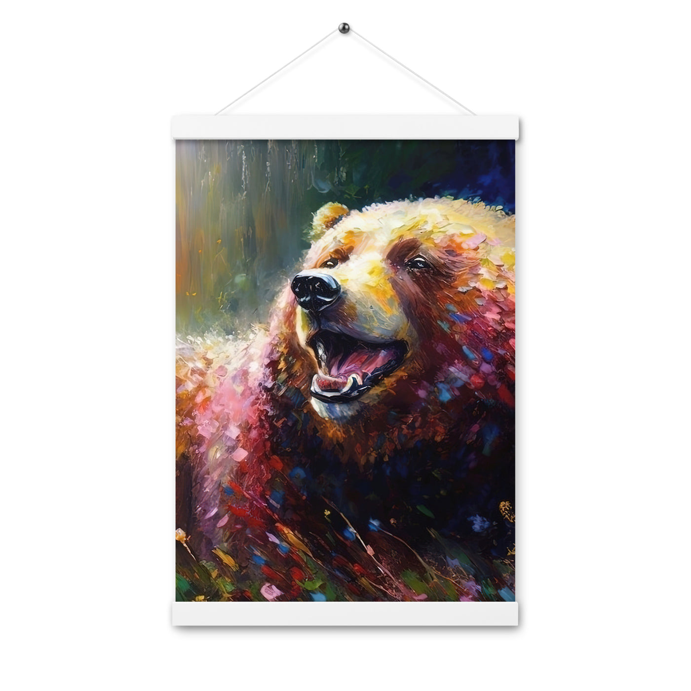 Süßer Bär - Ölmalerei - Premium Poster mit Aufhängung camping xxx 30.5 x 45.7 cm