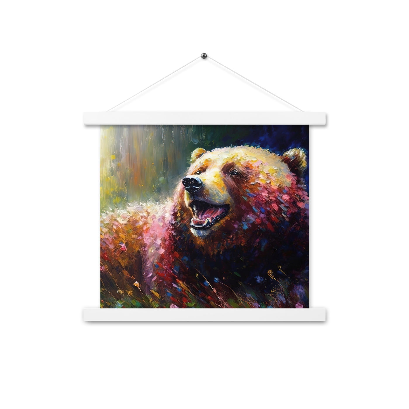 Süßer Bär - Ölmalerei - Premium Poster mit Aufhängung camping xxx 35.6 x 35.6 cm