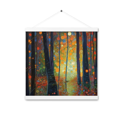 Wald voller Bäume - Herbstliche Stimmung - Malerei - Premium Poster mit Aufhängung camping xxx 40.6 x 40.6 cm