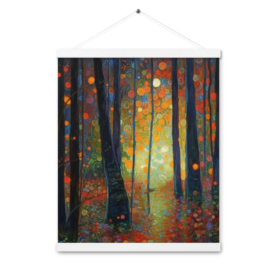 Wald voller Bäume - Herbstliche Stimmung - Malerei - Premium Poster mit Aufhängung camping xxx 40.6 x 50.8 cm