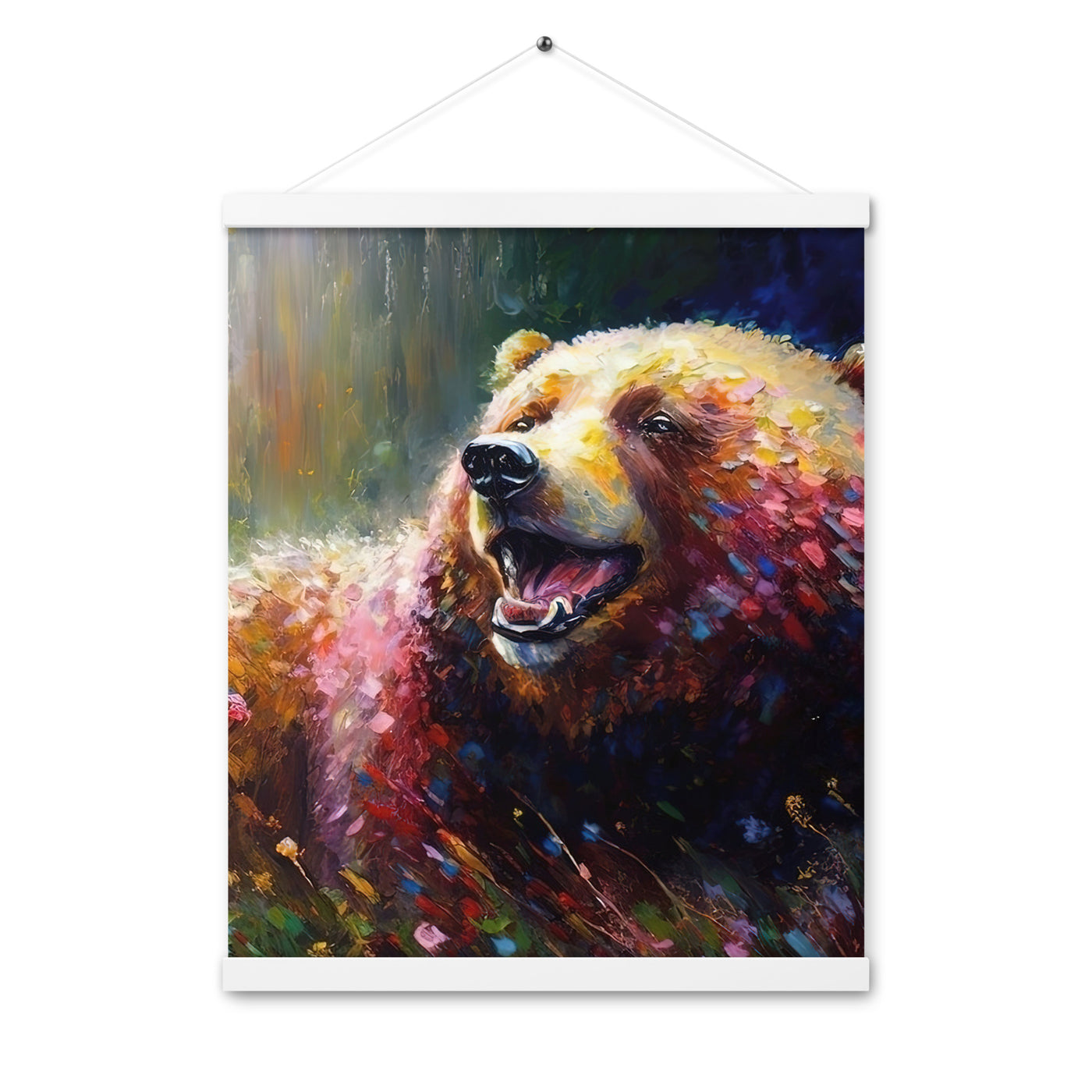 Süßer Bär - Ölmalerei - Premium Poster mit Aufhängung camping xxx 40.6 x 50.8 cm