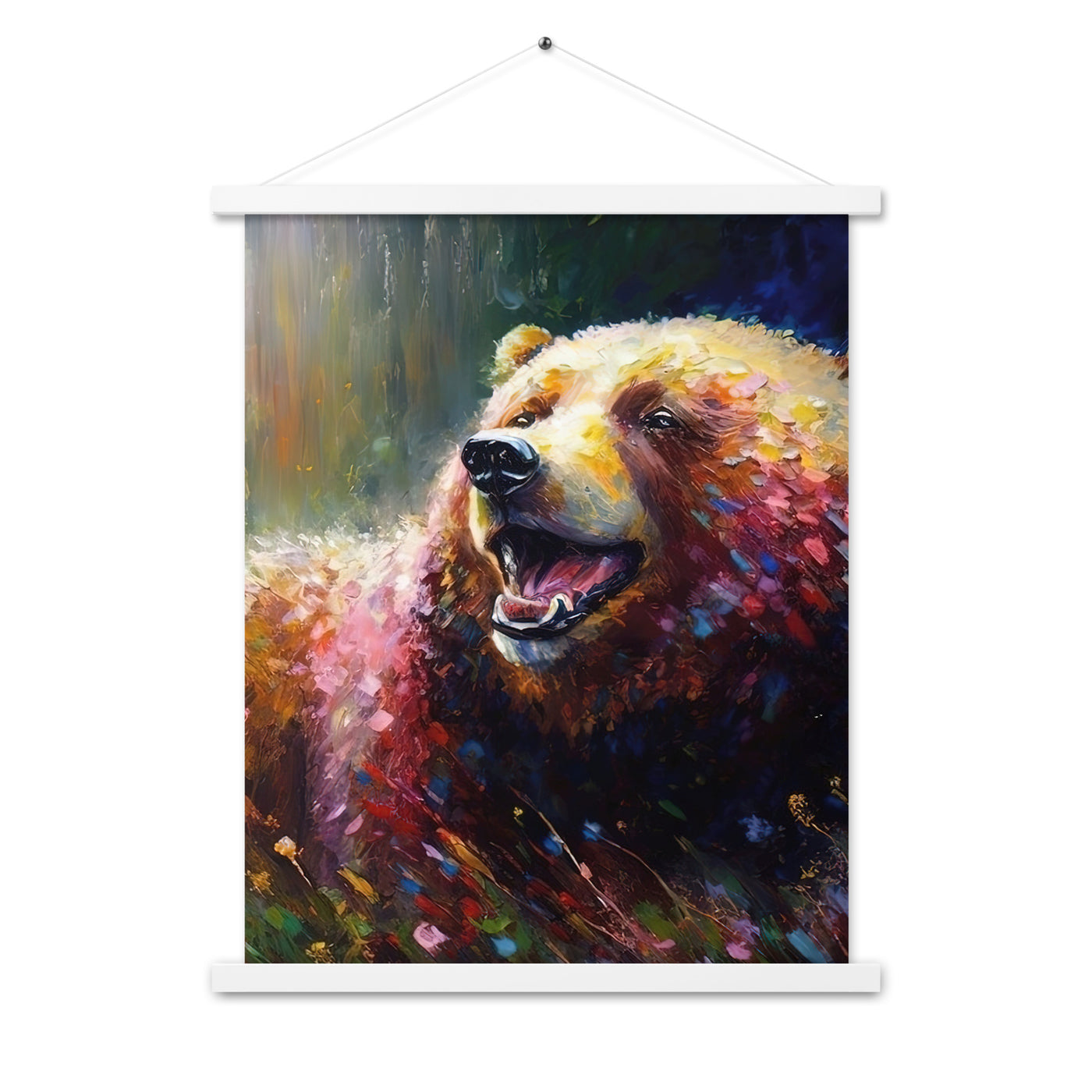 Süßer Bär - Ölmalerei - Premium Poster mit Aufhängung camping xxx 45.7 x 61 cm