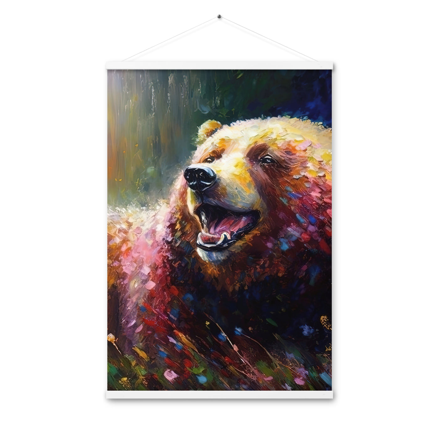 Süßer Bär - Ölmalerei - Premium Poster mit Aufhängung camping xxx 61 x 91.4 cm