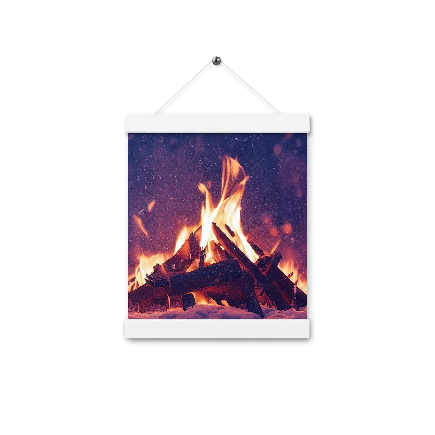 Lagerfeuer im Winter - Campingtrip Foto - Premium Poster mit Aufhängung camping xxx 20.3 x 25.4 cm