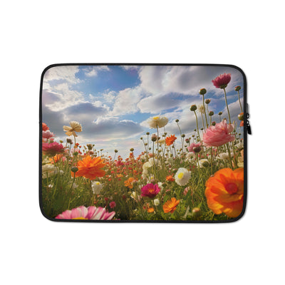 Blumenfeld und Sonnenschein - Laptophülle camping xxx 13″