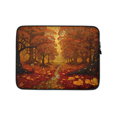 Wald im Herbst und kleiner Bach - Laptophülle camping xxx 13″