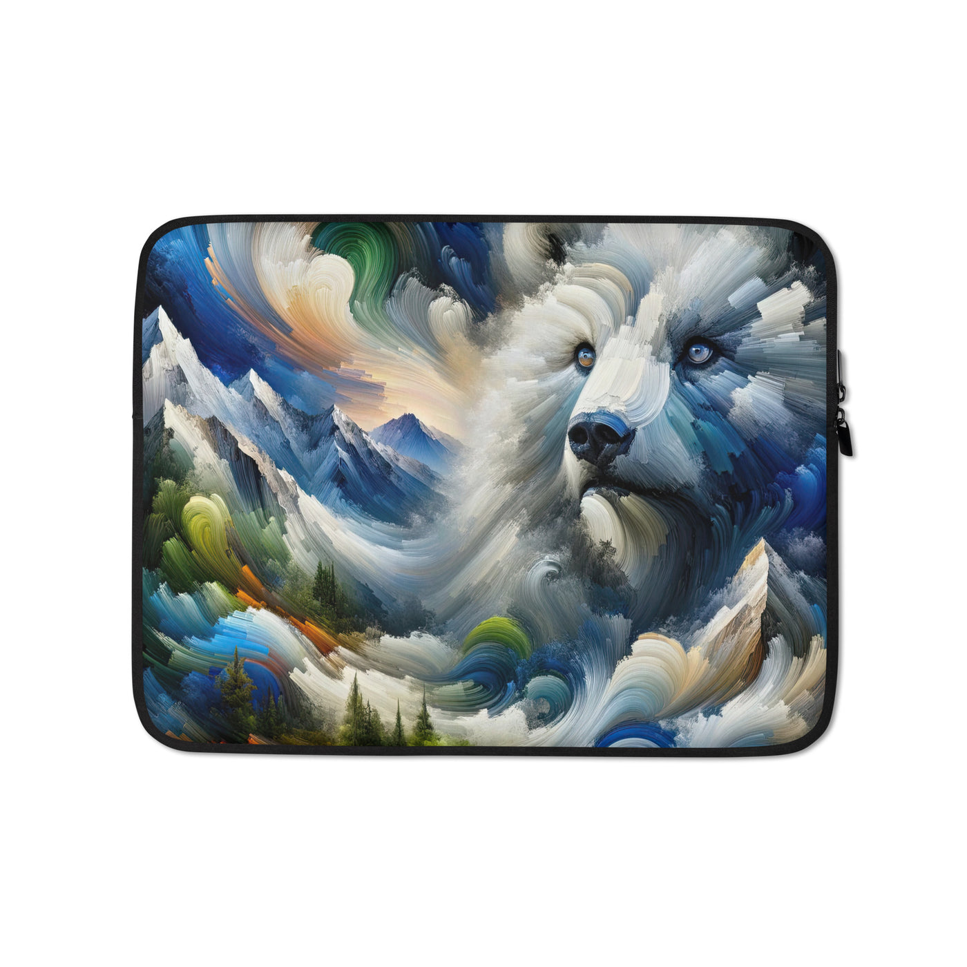 Abstrakte Alpen & Eisbär Kunst in dynamischen Farben - Laptophülle camping xxx yyy zzz 13″