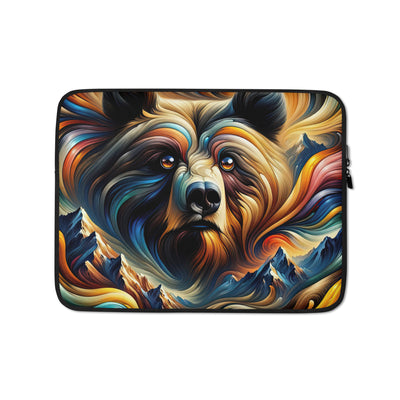 Alpen in Farbstrudel mit Bär - Abstrakte Kunst - Laptophülle camping xxx yyy zzz 13″