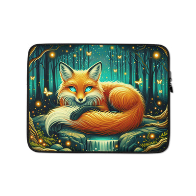 Bezaubernder Fuchs auf erleuchteter mystischer Waldlichtung - Laptophülle camping xxx yyy zzz 13″