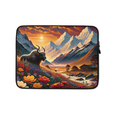 Magischer Alpenabend mit Hochlandkuh und goldener Sonnenkulisse - Laptophülle berge xxx yyy zzz 13″