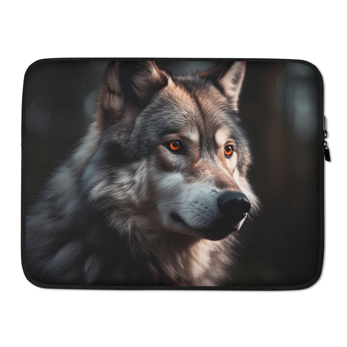 Wolf Porträt - Fotorealistische Malerei - Laptophülle camping xxx 15″