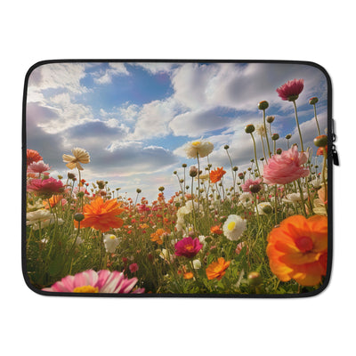 Blumenfeld und Sonnenschein - Laptophülle camping xxx 15″