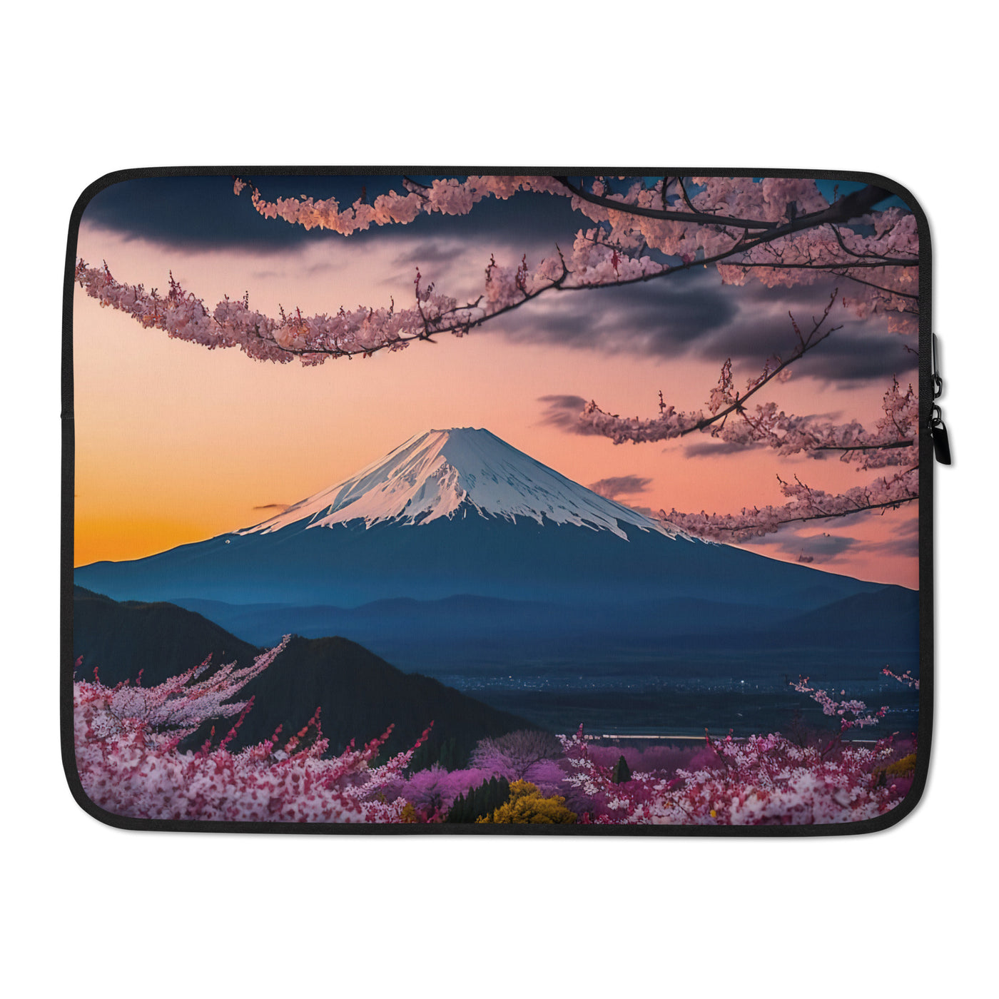 Berg - Pinke Bäume und Blumen - Laptophülle berge xxx 15″