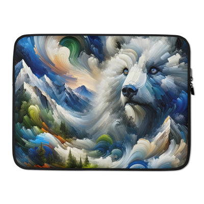 Abstrakte Alpen & Eisbär Kunst in dynamischen Farben - Laptophülle camping xxx yyy zzz 15″