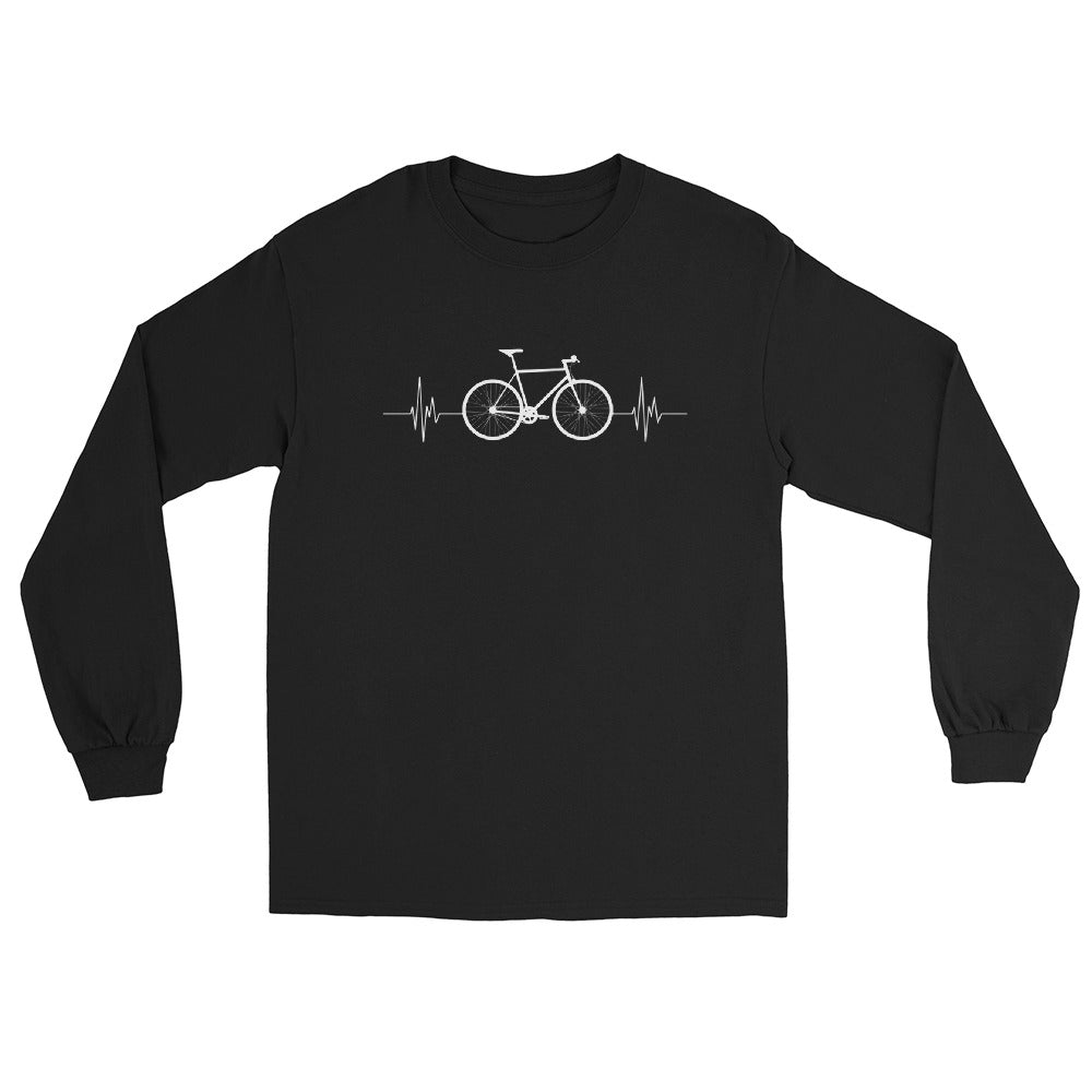 Fahrrad Herzschlag - Herren Longsleeve fahrrad mountainbike Schwarz