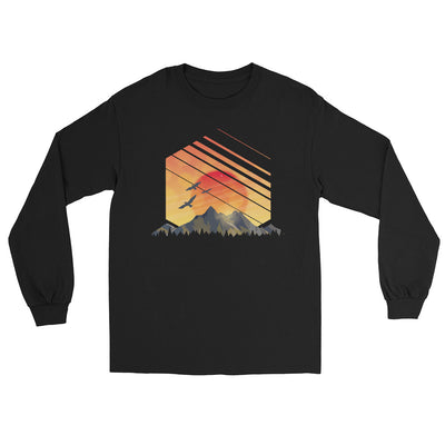 Sonnenaufgang Alpen - Herren Longsleeve berge Schwarz