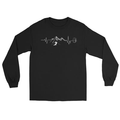 Herzschlag Berge, Bier und Ski - (S.K) - Herren Longsleeve klettern Schwarz