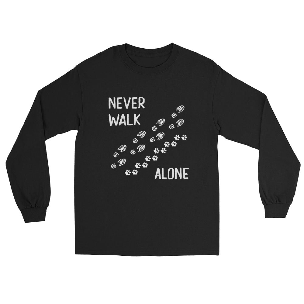 Never walk alone - Herren Longsleeve wandern Schwarz