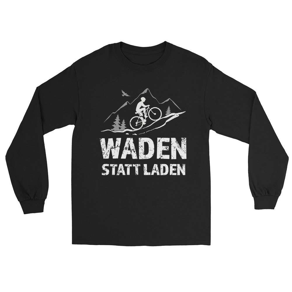 Waden statt laden - Herren Longsleeve fahrrad mountainbike Schwarz