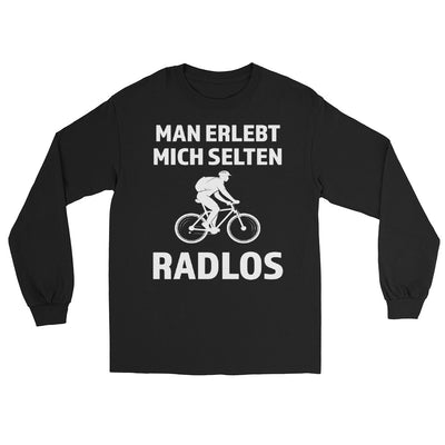 Man erlebt mich selten radlos - Herren Longsleeve fahrrad mountainbike Schwarz