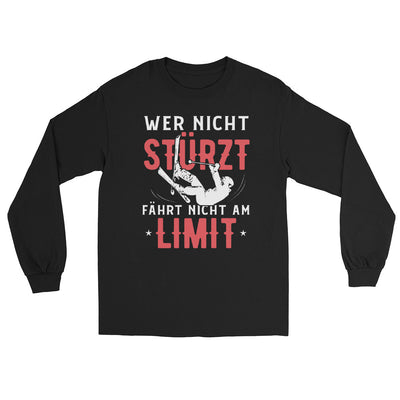 Wer nicht stürzt fährt nicht am Limit - Herren Longsleeve ski Schwarz