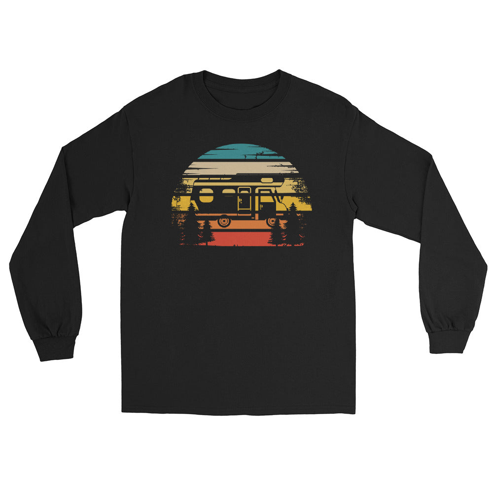 Retro Sonne und Camping - Herren Longsleeve camping xxx yyy zzz Black