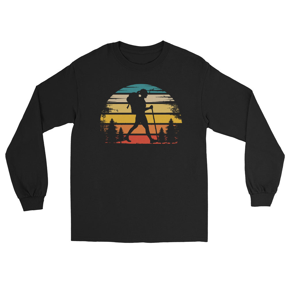 Retro Sonne und Wandern - Herren Longsleeve wandern xxx yyy zzz Black