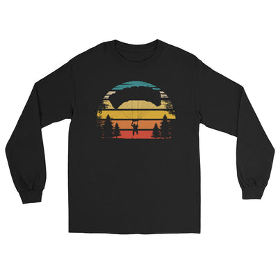 Retro Sonne und Paragleiten - Herren Longsleeve berge xxx yyy zzz Black