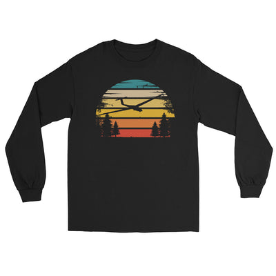 Retro Sonne und Segelflugzeug - Herren Longsleeve berge xxx yyy zzz Black