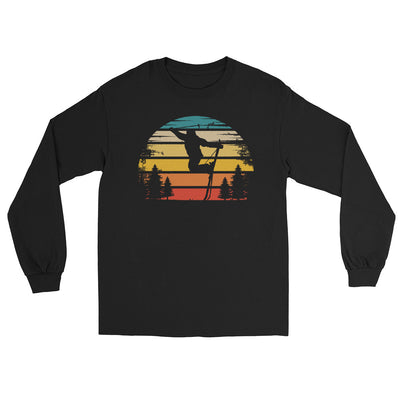 Retro Sonne und Skifahren - Herren Longsleeve klettern ski xxx yyy zzz Black