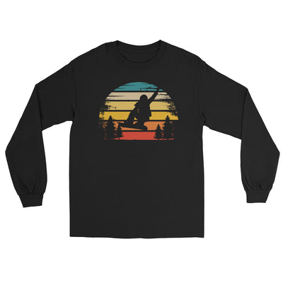 Retro Sonne und Snowboarding - Herren Longsleeve snowboarden xxx yyy zzz Black