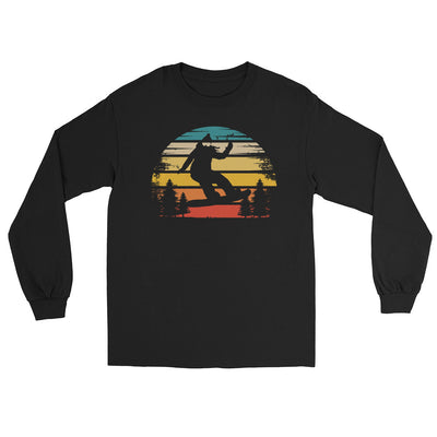 Retro Sonne und Snowboarding - Herren Longsleeve snowboarden xxx yyy zzz Black