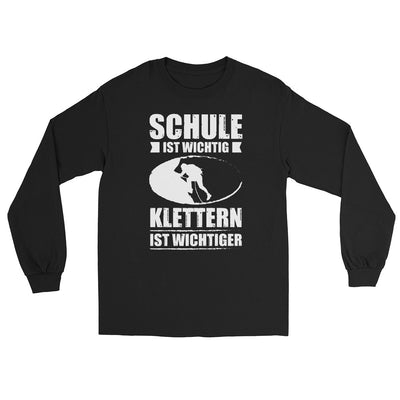 Schule Ist Wichtig Klettern Ist Wichtiger - Herren Longsleeve klettern xxx yyy zzz Black