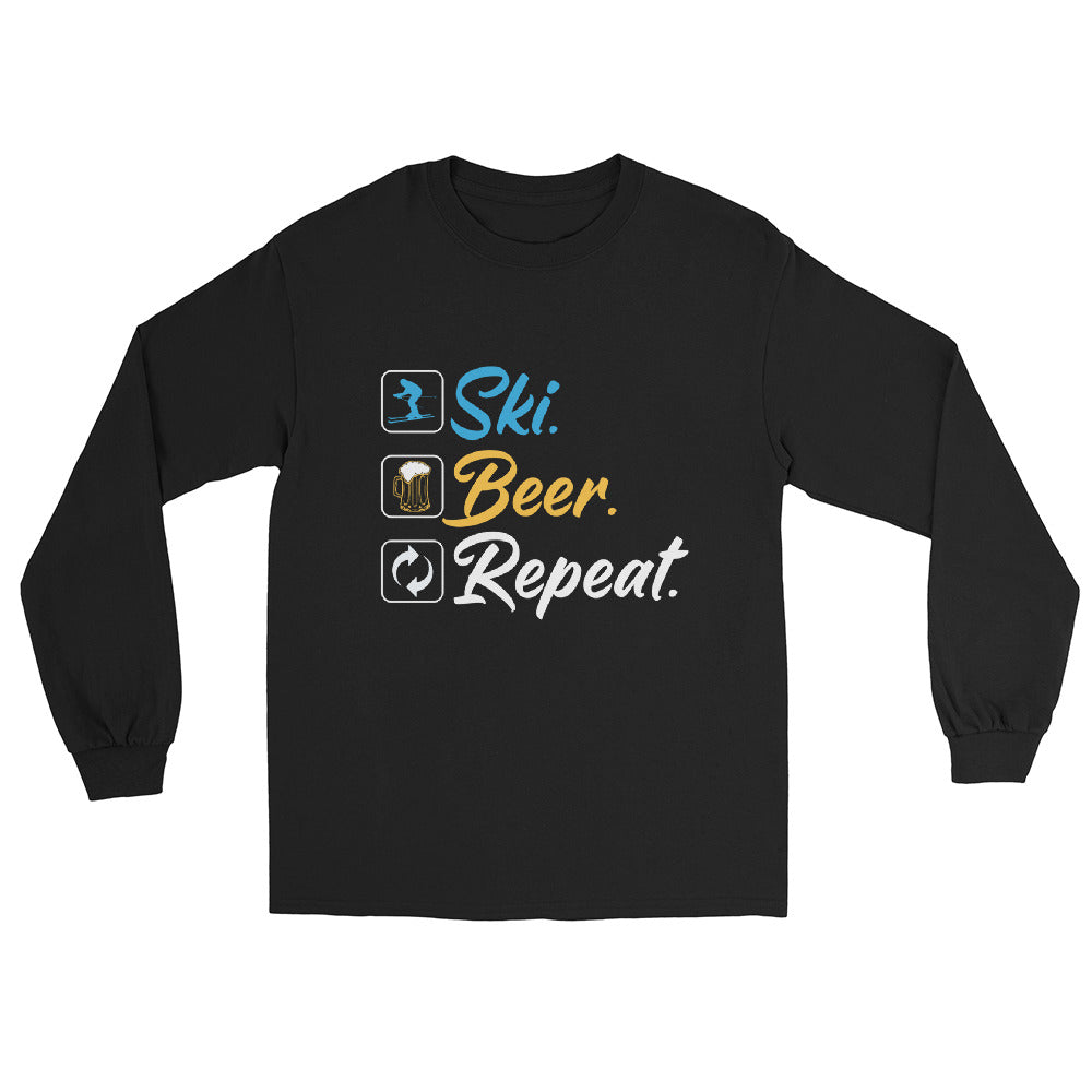 Ski. Bär. Repeat. - (S.K) - Herren Longsleeve klettern xxx yyy zzz Black