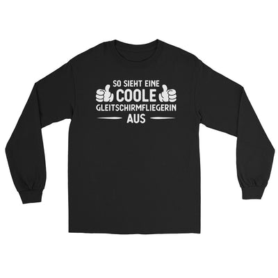 So Sieht Eine Coole Gleitschirmfliegerin Aus - Herren Longsleeve berge xxx yyy zzz Black