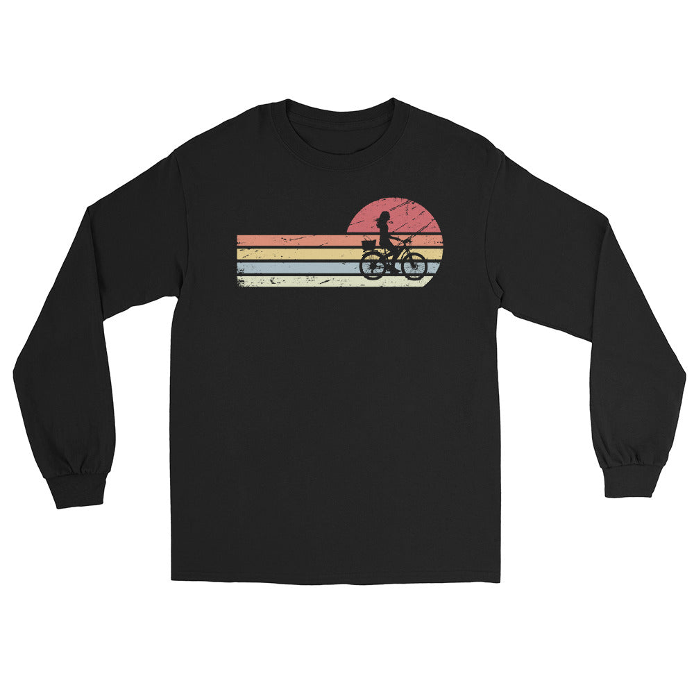 Sonne und Retro Linies - Frau Radfahren - Herren Longsleeve fahrrad xxx yyy zzz Black