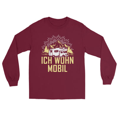 Ich wohn mobil - Herren Longsleeve camping xxx yyy zzz Maroon