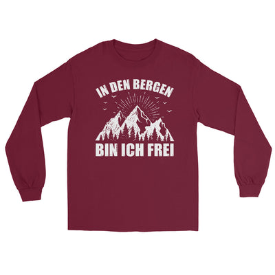 In Den Bergen Bin Ich Frei - Herren Longsleeve berge xxx yyy zzz Maroon