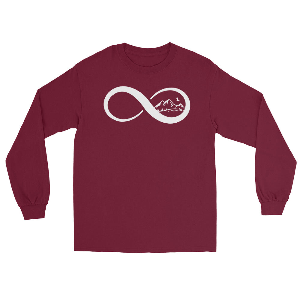 Infinity and Mountain - Herren Longsleeve berge xxx yyy zzz Maroon