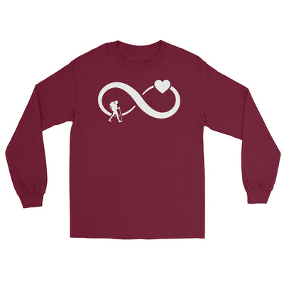 Infinity Heart and Hiking 1 - Herren Longsleeve wandern xxx yyy zzz Maroon