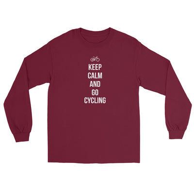 Keep calm and go cycling - Herren Longsleeve fahrrad xxx yyy zzz Maroon