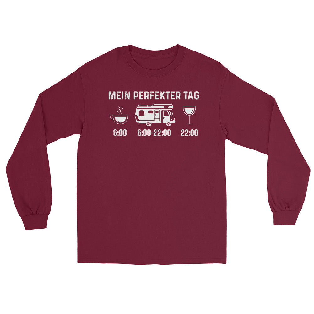 Mein Perfekter Tag - Herren Longsleeve camping xxx yyy zzz Maroon