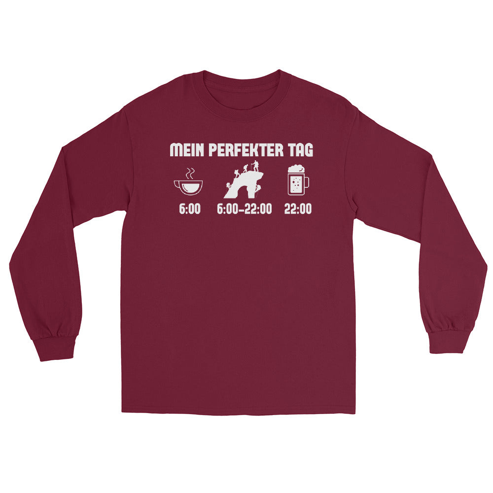 Mein Perfekter Tag - Herren Longsleeve klettern xxx yyy zzz Maroon