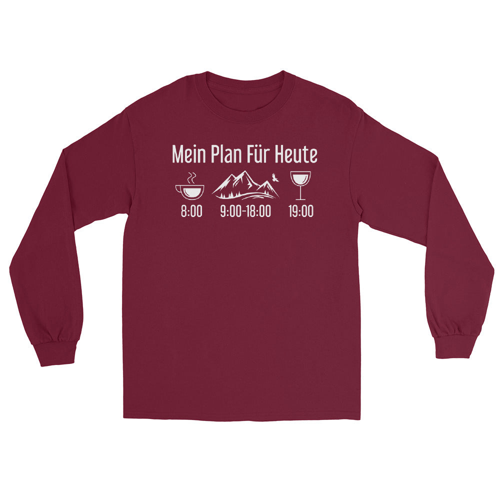 Mein Plan Für Heute - Herren Longsleeve berge xxx yyy zzz Maroon