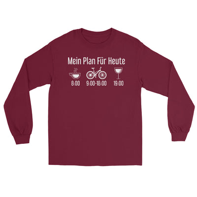 Mein Plan Für Heute - Herren Longsleeve fahrrad xxx yyy zzz Maroon