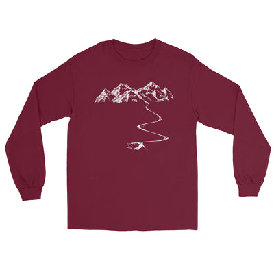 Berge - Kurve Linie - Skifahren - Herren Longsleeve klettern ski xxx yyy zzz Maroon