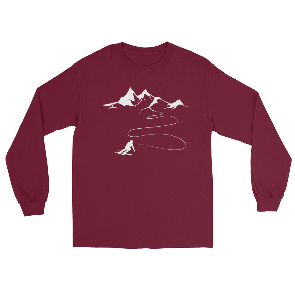 Berge - Skifahren - Herren Longsleeve klettern ski xxx yyy zzz Maroon