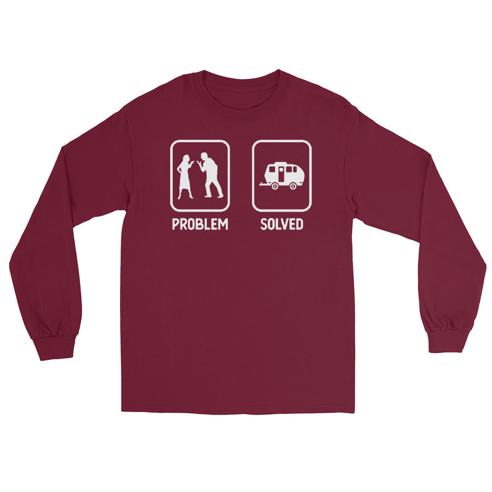 Problem Solved - Camping Caravan - Herren Longsleeve camping xxx yyy zzz Maroon