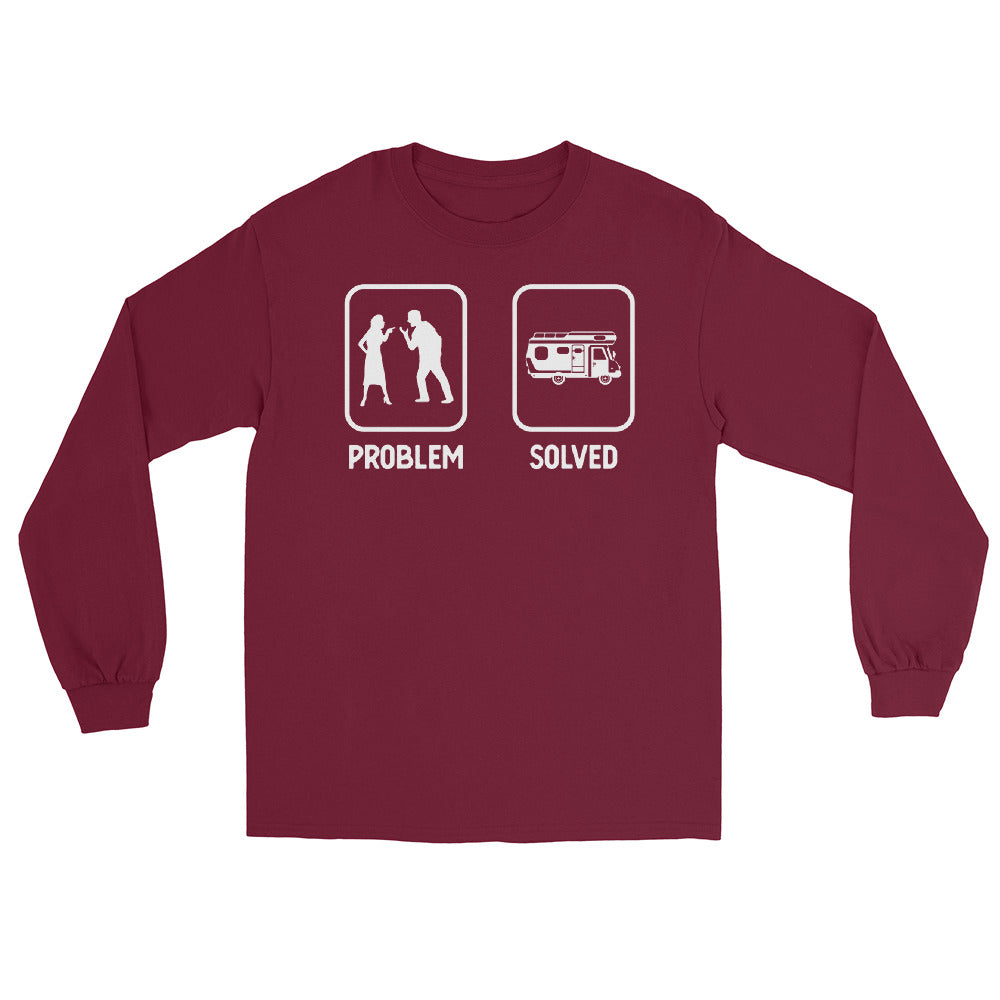 Problem Solved - Camping Van - Herren Longsleeve camping xxx yyy zzz Maroon